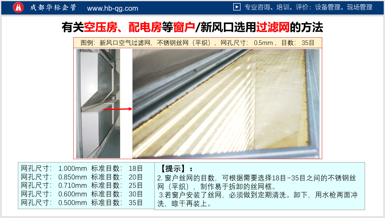 答疑：空壓機房窗戶空氣過濾用鋼絲網(wǎng)有沒有標準？